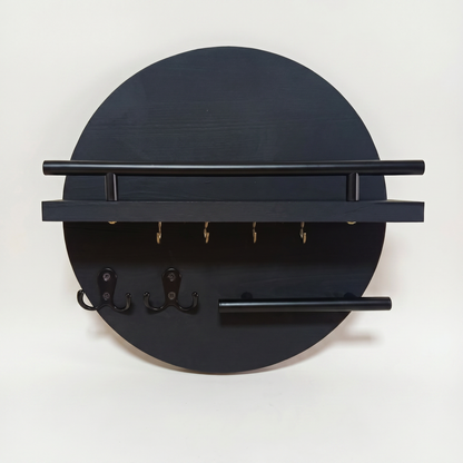 Eco-Friendly Wall Organiser | Round Wooden Key Holder with Elegant Design | Space-Saving Solution for Stylish Entryways