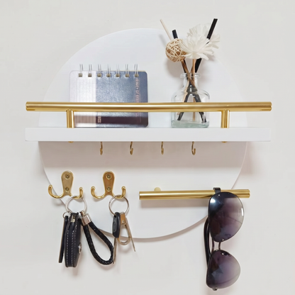 Eco-Friendly Wall Organiser | Round Wooden Key Holder with Elegant Design | Space-Saving Solution for Stylish Entryways