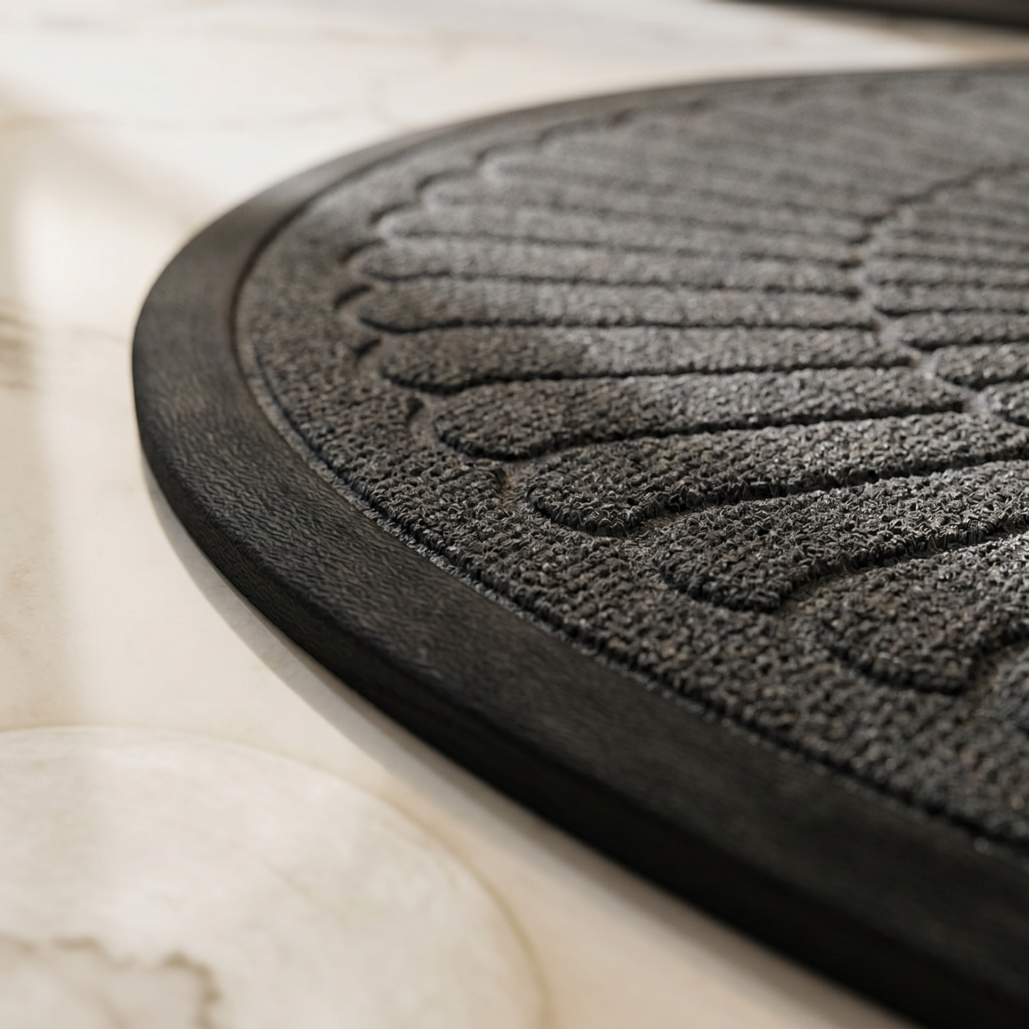 Non-Slip Outdoor Door Mat | Semi-Circular Rubber Design for Dirt Control
