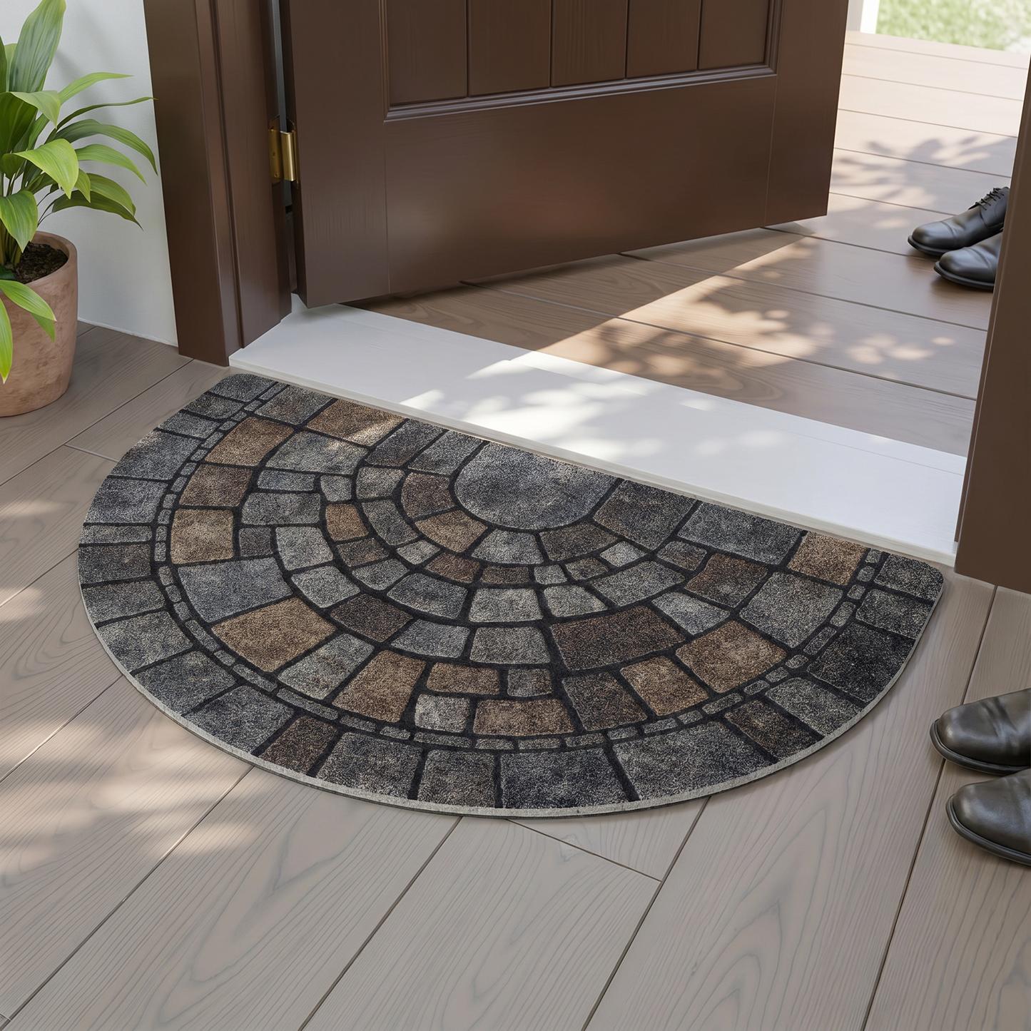 Elegant Mosaic Door Mat | Non-Slip Indoor Outdoor Mat with Easy Clean Design for Stylish Entrances