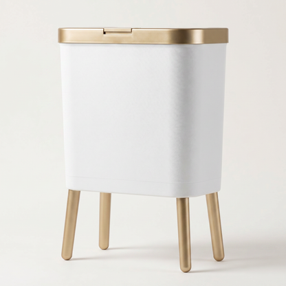 Modern Odour-Sealing Trash Can | 15L Stylish Garbage Bin with Elevated Legs | Space-Saving Design for Home Organization