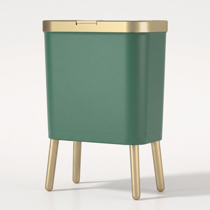 Modern Odour-Sealing Trash Can | 15L Stylish Garbage Bin with Elevated Legs | Space-Saving Design for Home Organization