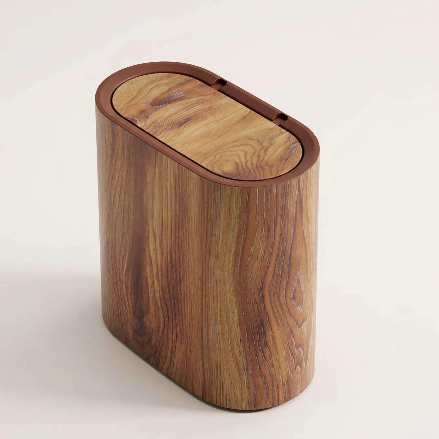 Elegant Marble Pattern | Trash Can with Lid - Space-Saving Design for Modern Bathrooms and Kitchens