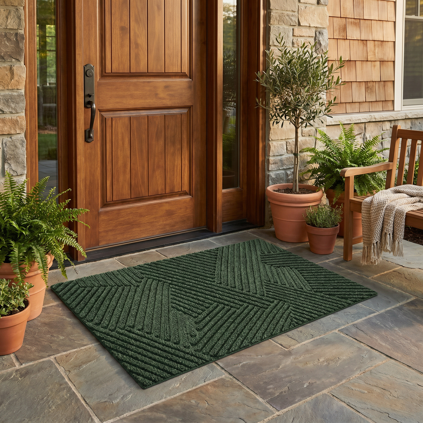 Durable Non-Slip Door Mat | Premium Outdoor Mat with Textured Surface for Effective Dirt Trapping