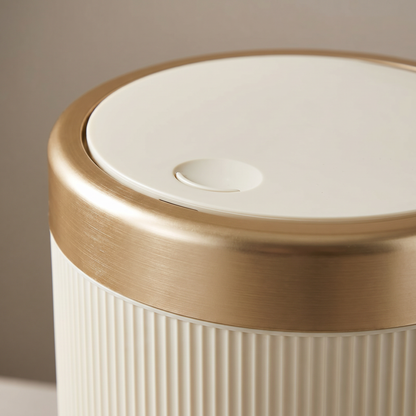 Elegant Oval Trash Can | Press-Top Garbage Bin with Odour-Sealing Design | Stylish Waste Solution for Cleanliness