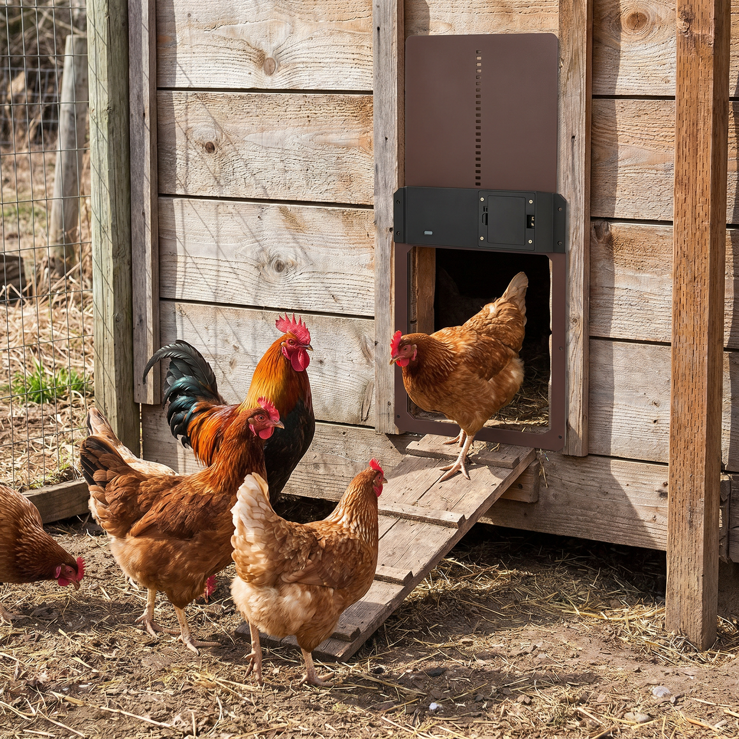 Poultry Guardian | Automatic Chicken Coop Door with Light Sensor & Weatherproof Design | Effortless Chicken Security