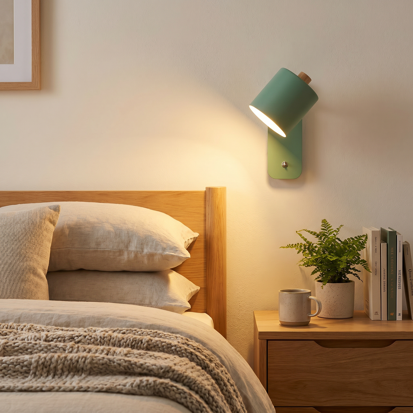 Adjustable Wall Lamp with Integrated Switch & Angled Head | Modern Design for Focused Reading Light