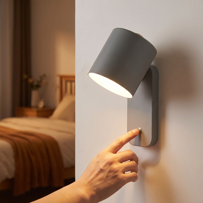 Adjustable Wall Lamp with Integrated Switch & Angled Head | Modern Design for Focused Reading Light