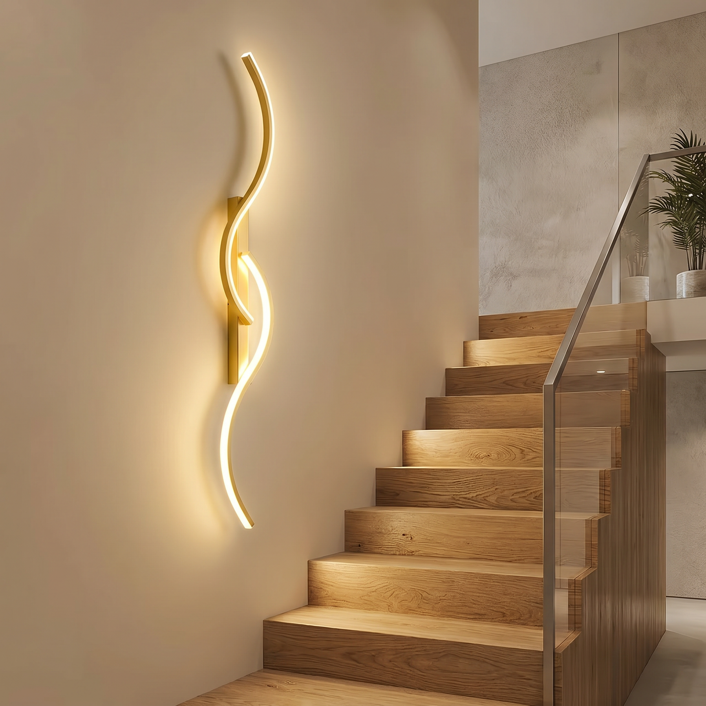 Curved Wall Light | Modern Sconce Light with Energy-Efficient LED | Stylish Design for Ambient Illumination