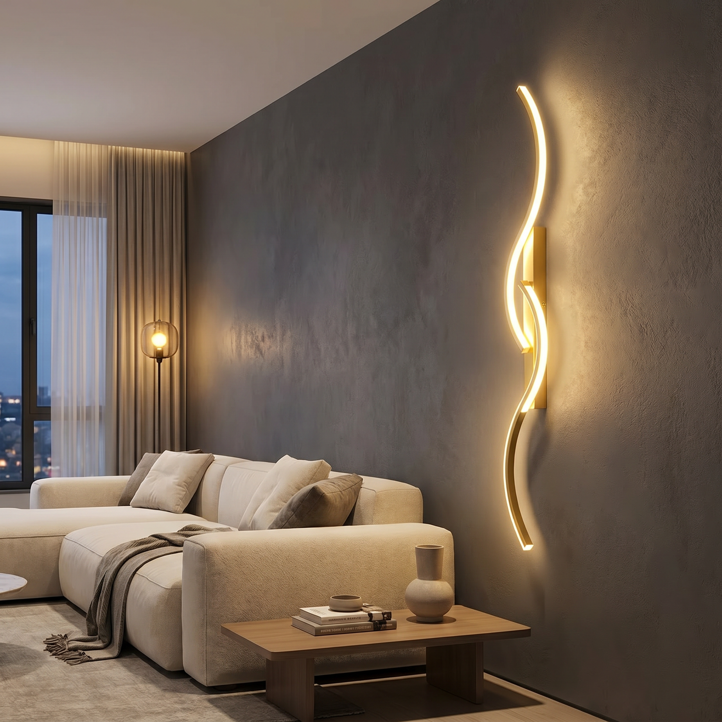 Curved Wall Light | Modern Sconce Light with Energy-Efficient LED | Stylish Design for Ambient Illumination
