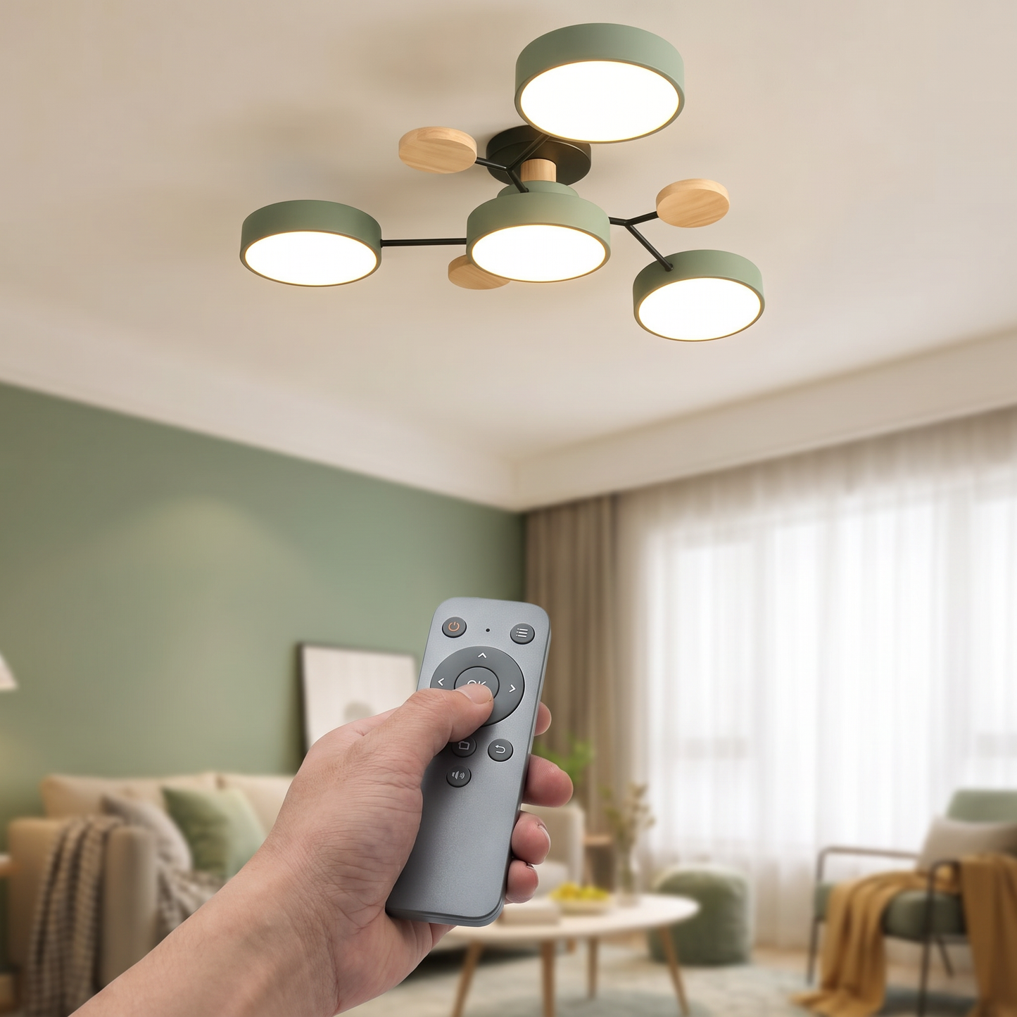 Modern LED Ceiling Light Fixture with Adjustable Brightness | Elegant Design for Stylish Living Spaces