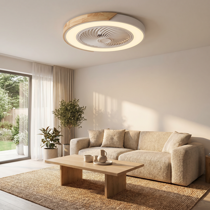 Bladeless Ceiling Fan with Lights & Remote Control | Elegant Modern Design for Quiet Comfort