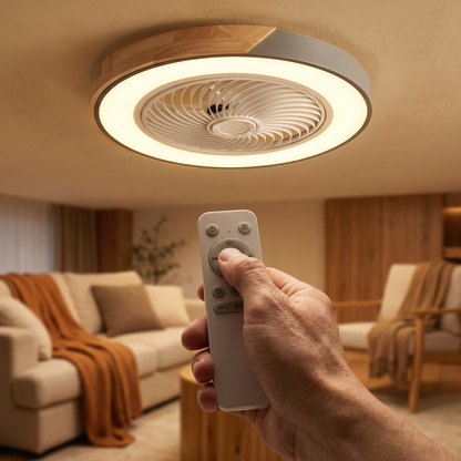 Bladeless Ceiling Fan with Lights & Remote Control | Elegant Modern Design for Quiet Comfort