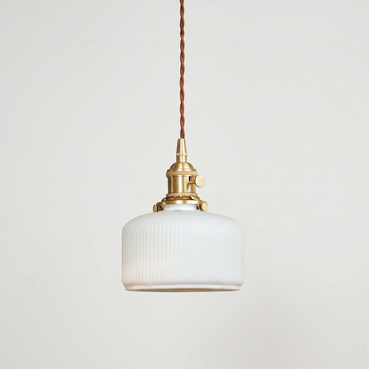 Elegant Vintage Ribbed Glass Pendant Light Fixture