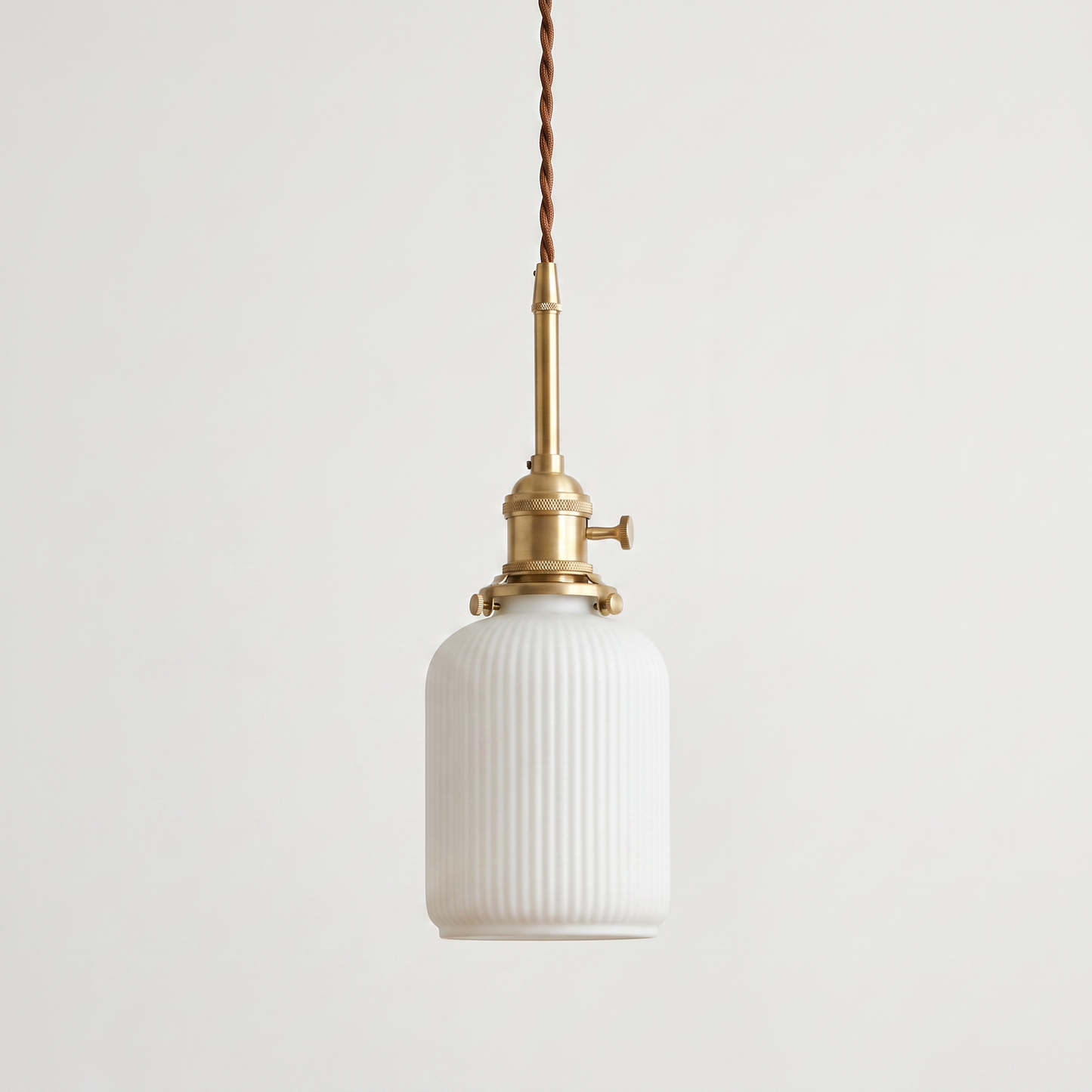 Elegant Vintage Ribbed Glass Pendant Light Fixture