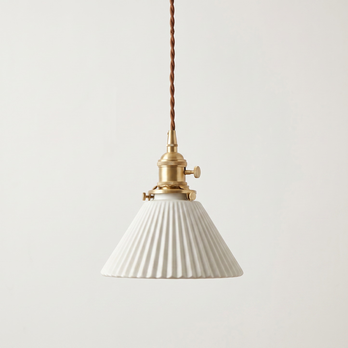 Elegant Vintage Ribbed Glass Pendant Light Fixture