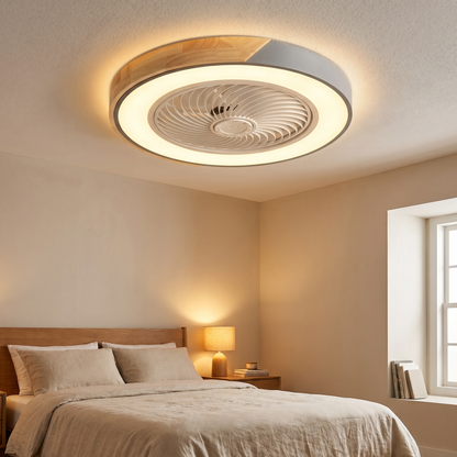 Bladeless Ceiling Fan with Lights & Remote Control | Elegant Modern Design for Quiet Comfort