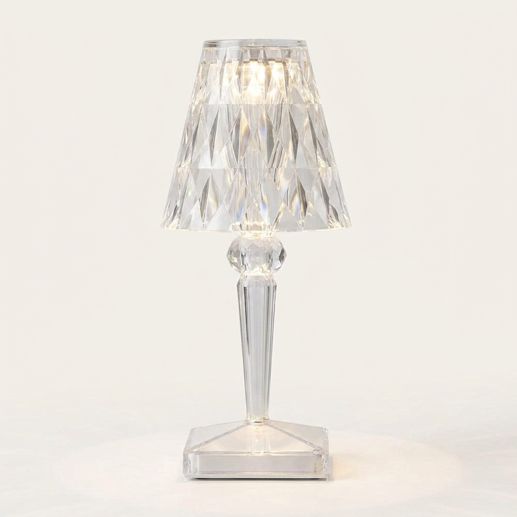 Crystal Touch Lamp | Cordless Bedside Table Lamp with Adjustable Brightness | Elegant Illumination for Any Space
