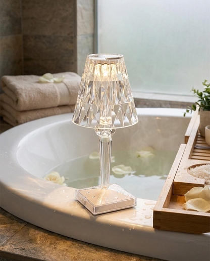 Crystal Touch Lamp | Cordless Bedside Table Lamp with Adjustable Brightness | Elegant Illumination for Any Space