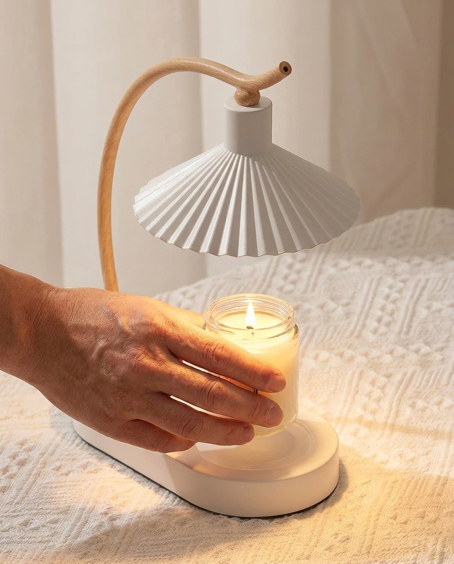 Elegant Candle Warmer Lamp with Ambient Light & Timeless Design for Safe Flameless Aroma
