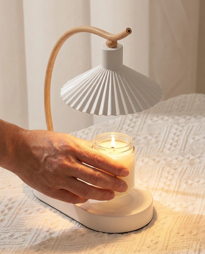 Elegant Candle Warmer Lamp with Ambient Light & Timeless Design for Safe Flameless Aroma