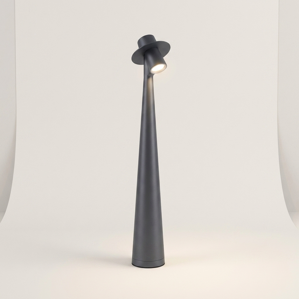 Artistic LED Hat Lamp | Rechargeable Touch-Control Cordless Desk Light | Modern Sculptural Design