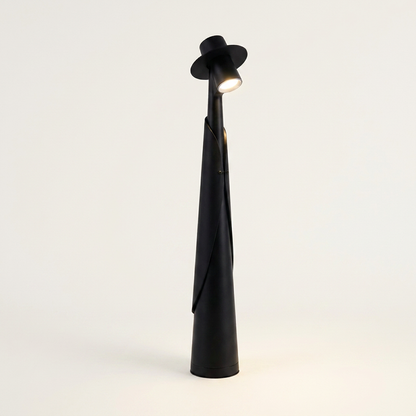 Artistic LED Hat Lamp | Rechargeable Touch-Control Cordless Desk Light | Modern Sculptural Design