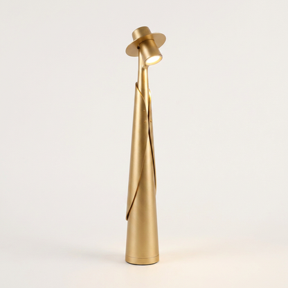 Artistic LED Hat Lamp | Rechargeable Touch-Control Cordless Desk Light | Modern Sculptural Design