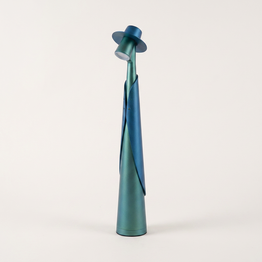 Artistic LED Hat Lamp | Rechargeable Touch-Control Cordless Desk Light | Modern Sculptural Design