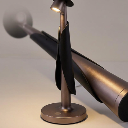 Artistic LED Hat Lamp | Rechargeable Touch-Control Cordless Desk Light | Modern Sculptural Design