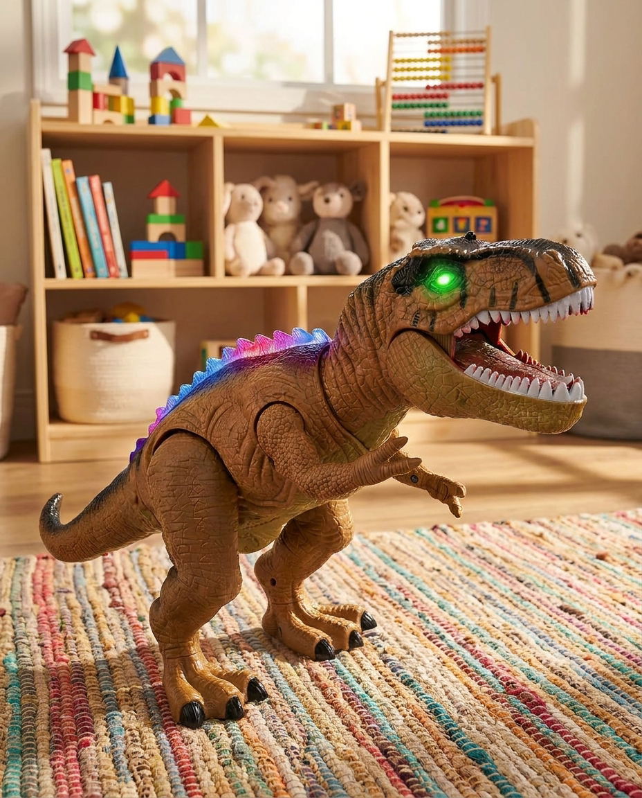 Dino Explorer | Remote Control Dinosaur Toy with LED Lights & Roaring Sounds | Interactive Play for Kids