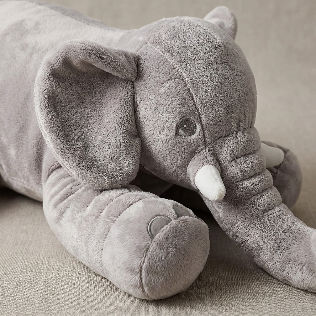 Cozy Companion | Plush Elephant Pillow with Super-Soft Material | Ideal Cushion for Kids' Relaxation