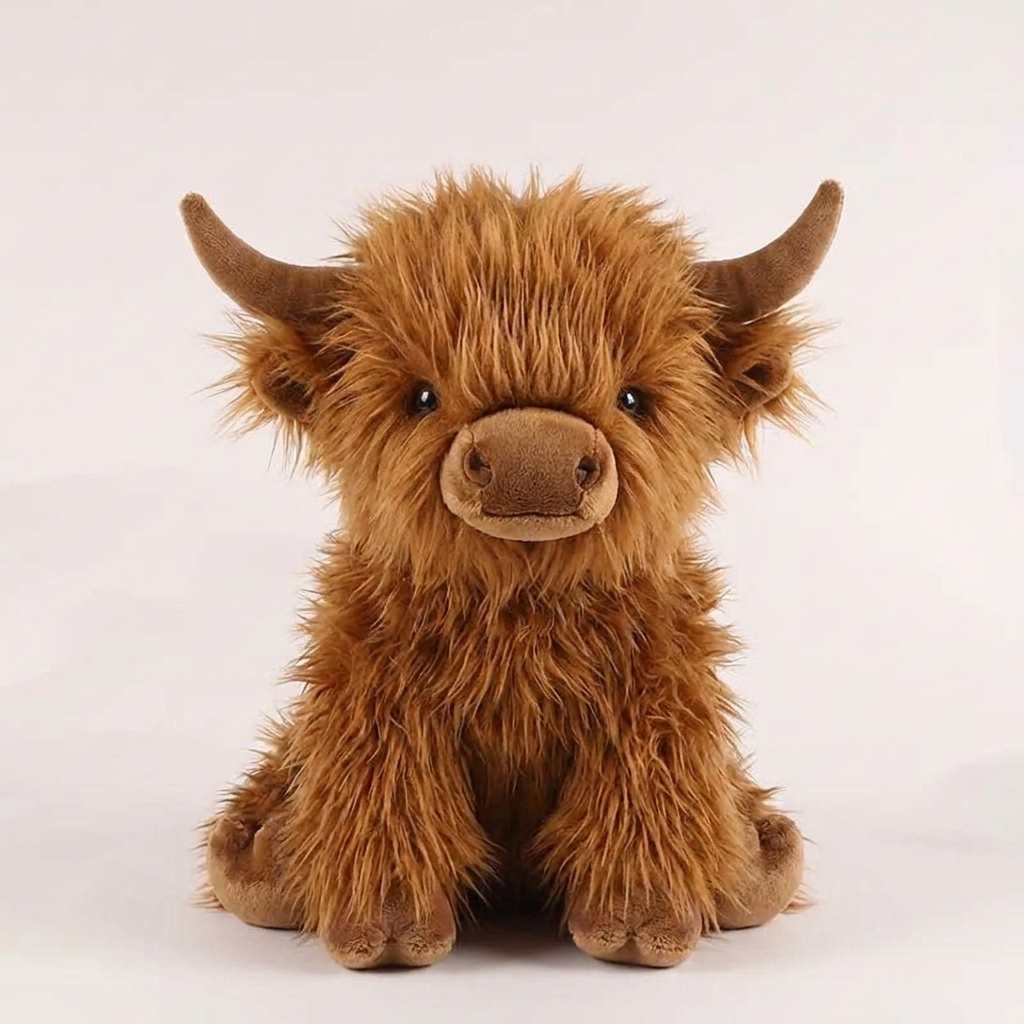 Highland Cow Plush Toy | Soft Stuffed Animal with Realistic Design | Cozy Companion for All Ages