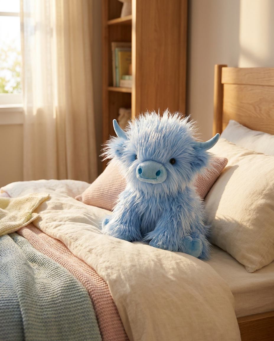 Highland Cow Plush Toy | Soft Stuffed Animal with Realistic Design | Cozy Companion for All Ages