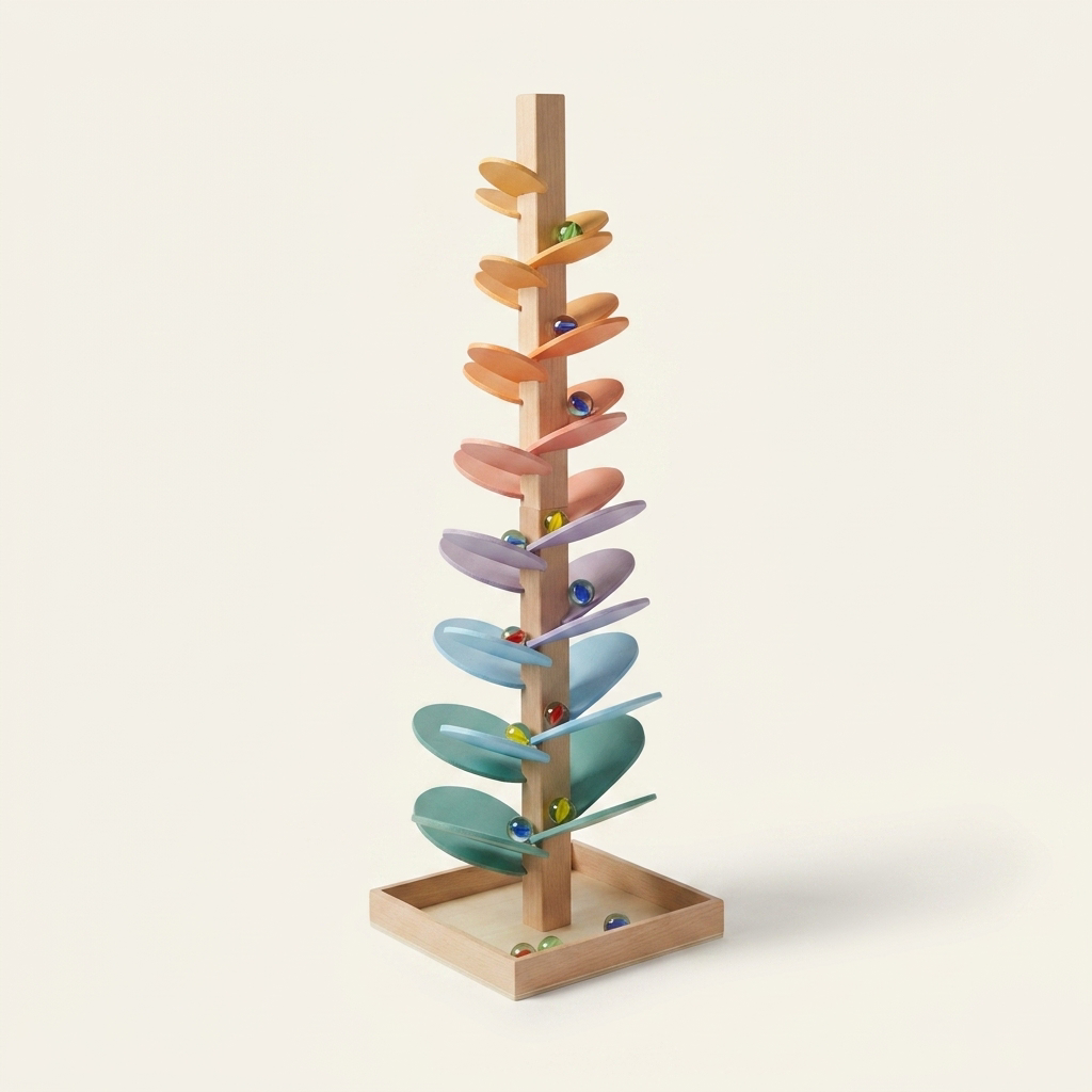 Colorful Wooden Marble Run Toy with Sound Features | Eco-Friendly Learning for Kids