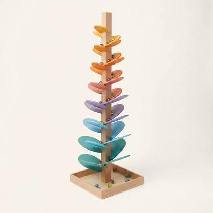 Colorful Wooden Marble Run Toy with Sound Features | Eco-Friendly Learning for Kids