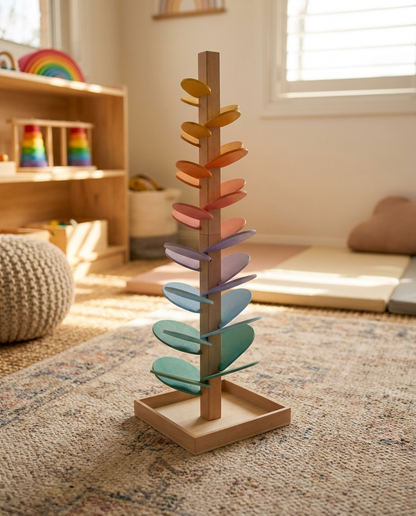 Colorful Wooden Marble Run Toy with Sound Features | Eco-Friendly Learning for Kids