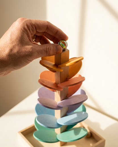 Colorful Wooden Marble Run Toy with Sound Features | Eco-Friendly Learning for Kids
