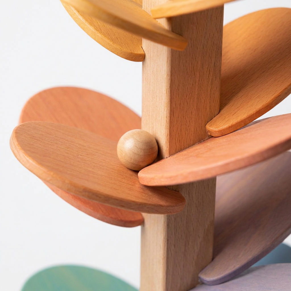 Colorful Wooden Marble Run Toy with Sound Features | Eco-Friendly Learning for Kids