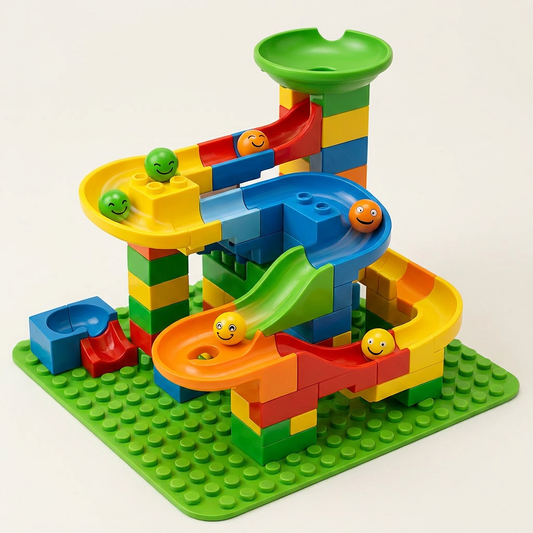 Creative Building Toy | Building Blocks Marble Run with Colorful Slides | Engaging Learning Experience for Kids
