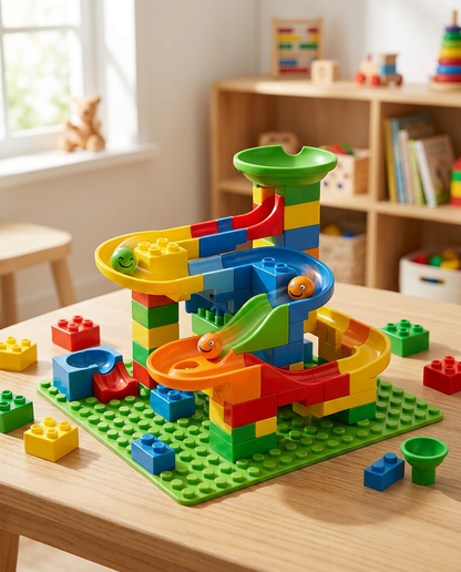 Creative Building Toy | Building Blocks Marble Run with Colorful Slides | Engaging Learning Experience for Kids