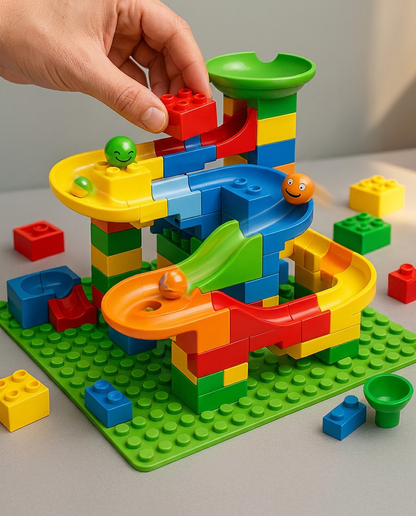 Creative Building Toy | Building Blocks Marble Run with Colorful Slides | Engaging Learning Experience for Kids