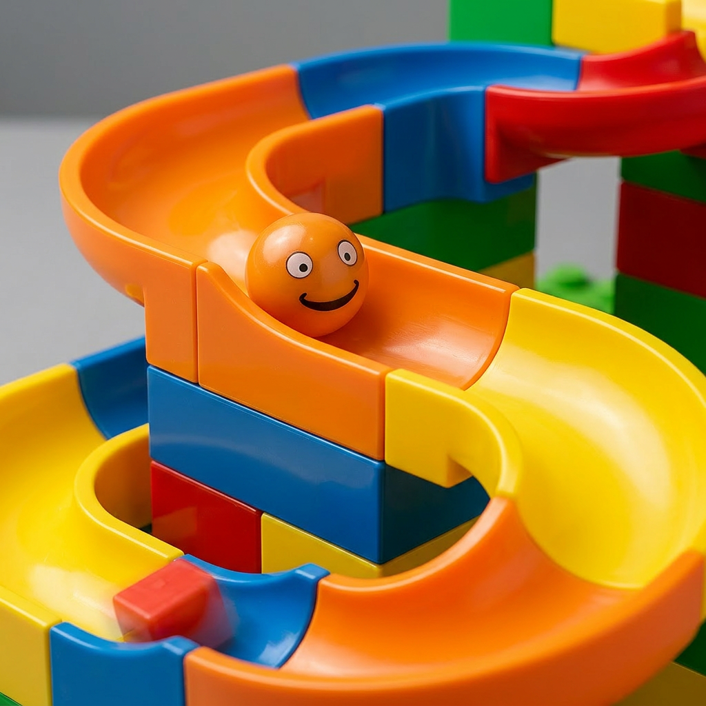 Creative Building Toy | Building Blocks Marble Run with Colorful Slides | Engaging Learning Experience for Kids