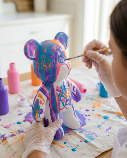 Creative Craft Kit | DIY Bear Painting Set with Multiple Colors | Fun Activity for Kids' Imagination