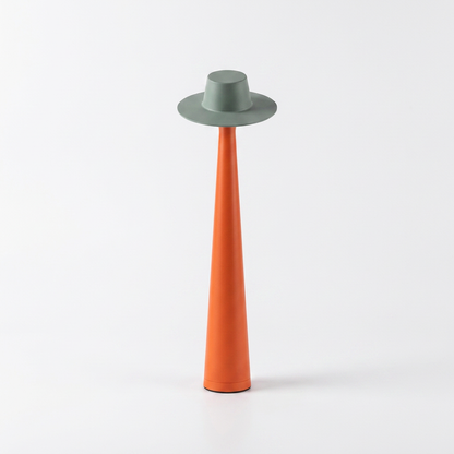 Artistic LED Hat Lamp | Rechargeable Touch-Control Cordless Desk Light | Modern Sculptural Design