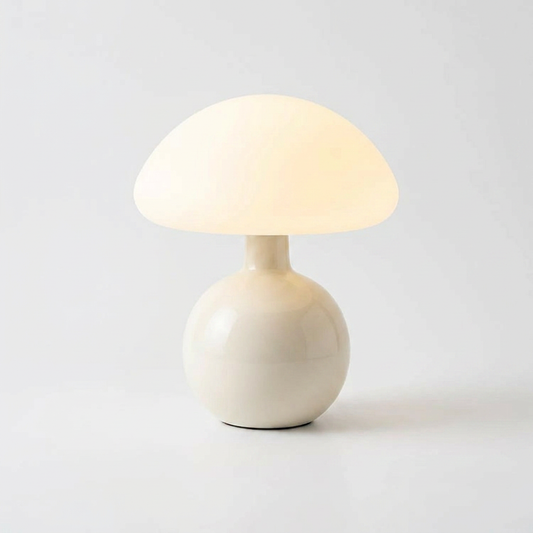 Elegant Mushroom Table Lamp - White