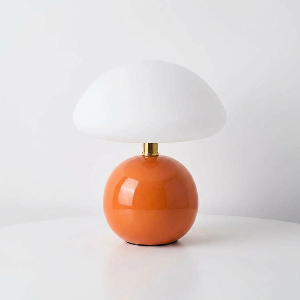 Elegant Mushroom Table Lamp - Orange