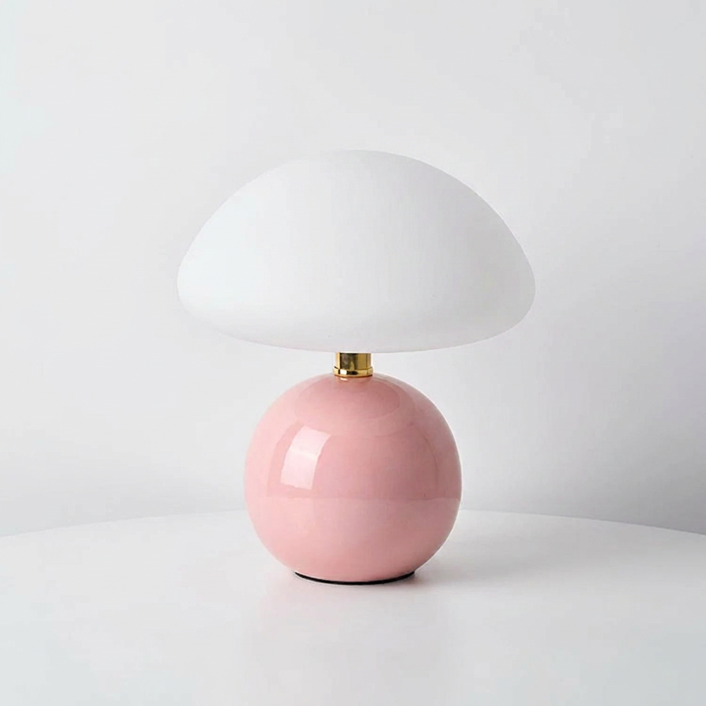Elegant Mushroom Table Lamp - Pink