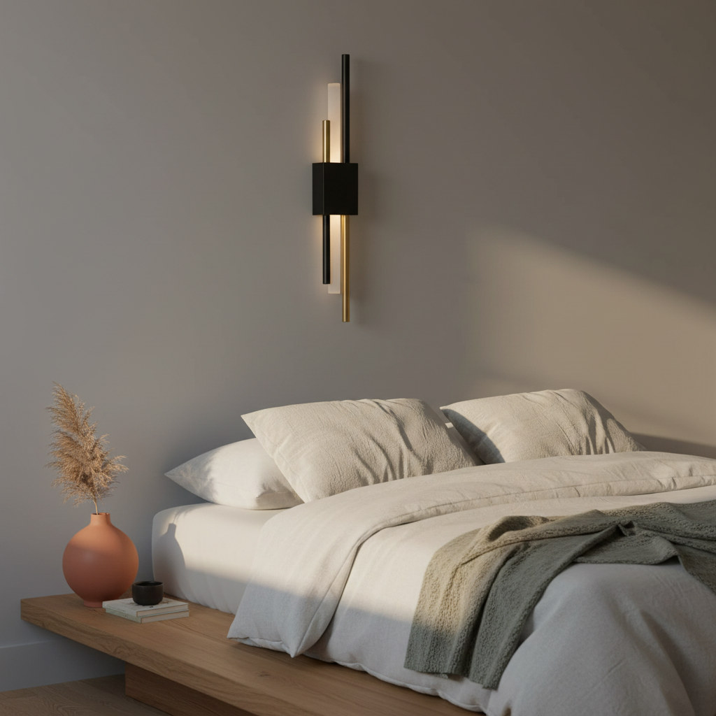 Glitch Wall Light Sconce Black & Gold — lifestyle
