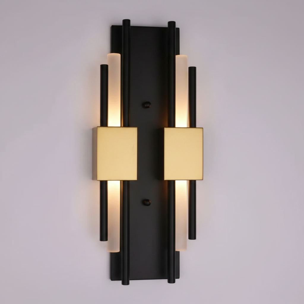 Glitch Wall Light Sconce Black & Gold — detail